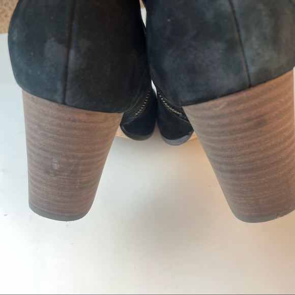 Cole Haan Black Suede Ankle Heeled Booties Size 9 - Picture 5 of 7